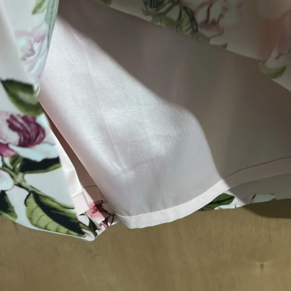 White House Black Market Pink Floral Long Sleeve Dress